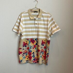 Rich Gang Floral Striped Polo Size X-Large
